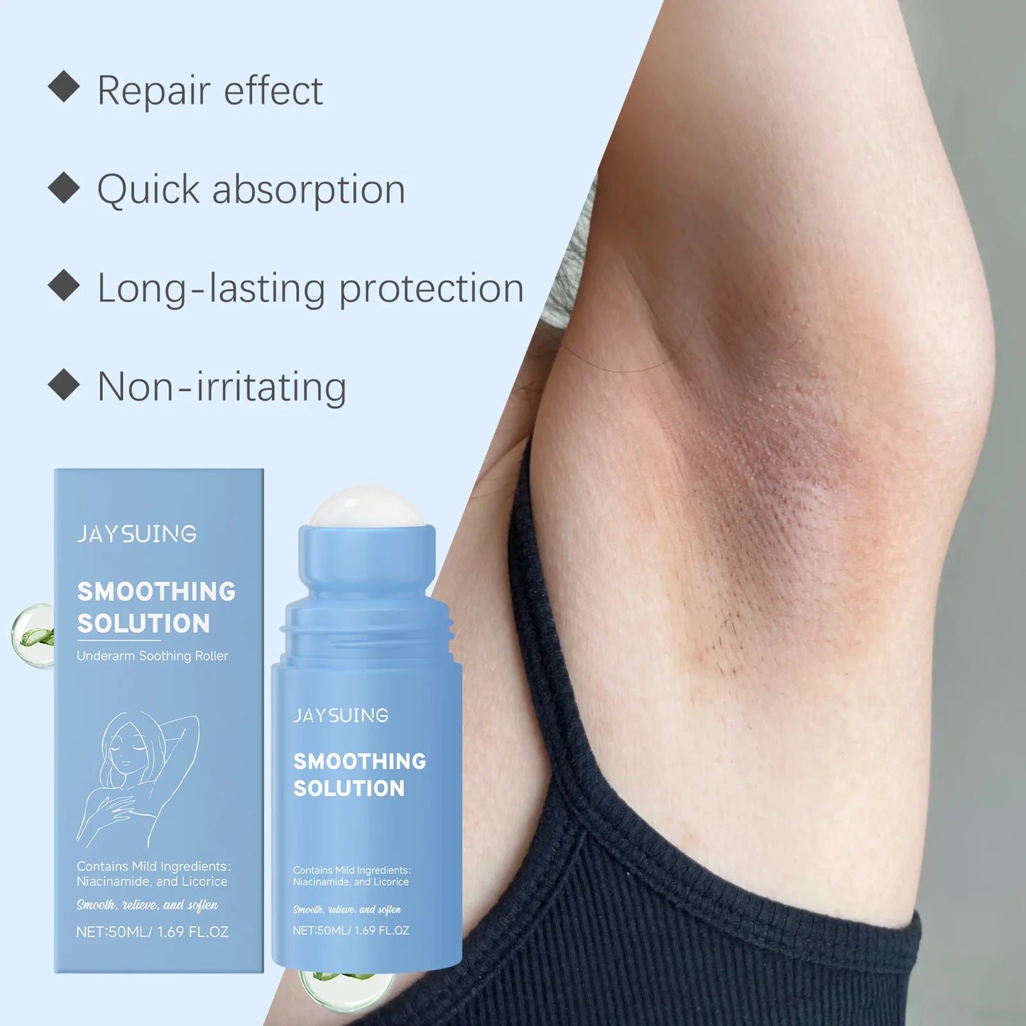 -Free Shipping!!!- Underarm After Shave Soothing Roller Moisturizing Relieve Armpit Skin Pain Discomfort Reduce Redness Improve Dullness Quick-Dry